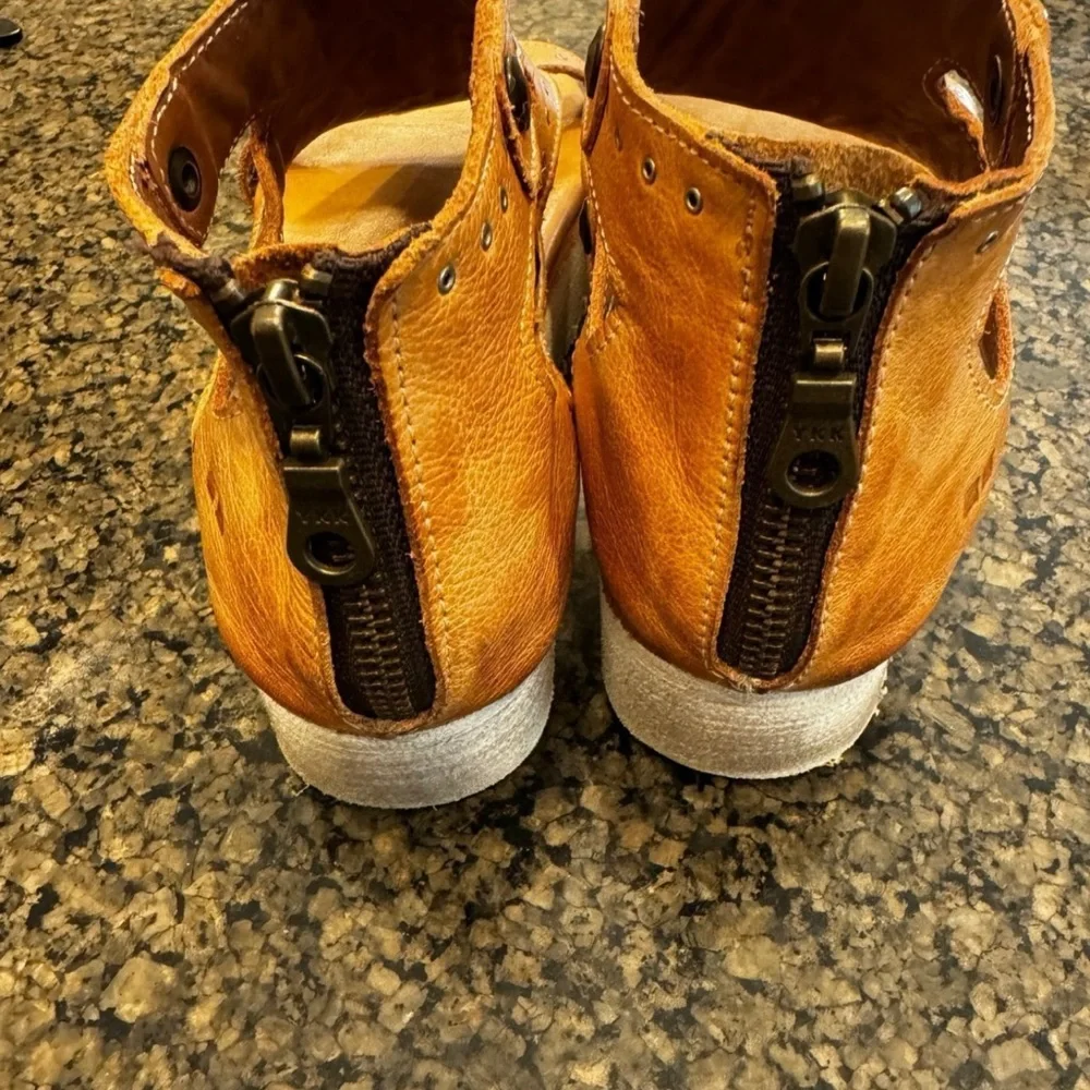 BED|STU Soni Tan Leather Platform Sandals with Zip Back|Size 7 in EUC - Picture 4 of 9